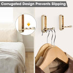 Dntorx Folding Coat Hooks, 2 Pcs Foldable Gold Wall Hooks Heavy Duty Foldable Hook Bathroom Towel Hooks Robe Hooks Wall Mounted for Hanging Coat Towels Clothes Hat Bags Keys - Image 5