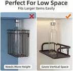 PUSDON 2-Pack 16.5" Extra Long Slim Hollowout Shower Caddy, Wall Mount Spice Rack & Bathroom Organizer, Mesh Bottom Cabinet Door Shelf Holds 50LBS - Vintage Bronze, Hollowout - Image 4