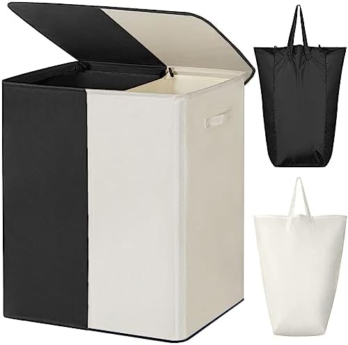 WOWLIVE Double Laundry Hamper with Lid, 154L Large Laundry Basket Organizer by WOWLIVE
