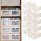 Linen Closet Organizers And Storage, 10 Pack Closet Storage Bins Linen Closet Baskets for Closet Organization Foldable Closet Organizer Bins with Clear Window For Organizing Clothing, Shelves, Jeans by Pradnel