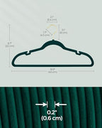 SONGMICS Velvet Hangers 50 Pack, Non-Slip Clothes Hangers, Space-Saving | Suit Hangers with Shoulder Notches, Pants Bar, 360° Swivel Hook, for Closet, Green, BREANNA Collection UCRF029C05 - Image 6
