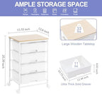 SYKIARIOL Rolling Cart with Drawers, 4-Drawer Utility Cart, Bright White (Pack of 2) - Image 3