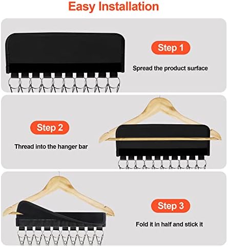 Hat Rack for Baseball Caps, 3Pack Hat Organizer, Black - Image 4
