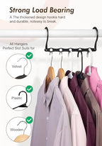 HOUSE DAY College Dorm Essentials 6 Pack, Multifunctional Closet Organizers | Back to School, Closet Organizers and Storage Magic Space Saving Hangers with 5 Holes, Storage Organization for Closet- Black - Image 6