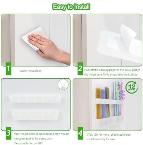 Straw Holder for Cabinet Door, Silicone Straw Organizer for Cabinet Door, Kitchen Cabinet Organizer Reusable Straws Dispenser for Home Kitchen Accessories (Transparent) - Image 6