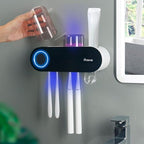 iHave UV Toothbrush Sanitizer Holder Wall Mount Toothpaste Dispenser, 2-Cup by ihave