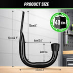24-piece Heavy Duty Garage Storage Hooks, Bike Hooks for Garage Wall, Utility Garage Hooks, Wall Mount J Hook for Hanging, Large Metal Storage Organizer Tool, Extension Cord Hanger - Image 2