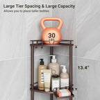 ELYKEN Corner Shower Caddy Standing, 3 Tier Metal Shower Organizer, Bronze - Image 4