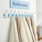 Dseap Coat Rack Wall Mount - 38” Long 10-Tri-Hooks Heavy Duty Coat Hanger Rail Wall Hooks for Hanging Coats Hats Clothing Clothes Purse Mudroom Entryway, Blue - Image 4