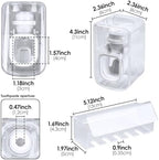5 Slots Wall Mount Toothbrush Holder with Cover, Self Adhesive Tooth Brush Storage Organizer for Shower Bathrooms, Toothbrush Stand with Automatic Toothpaste Squeezer Dispenser - Image 2