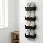 Wall Mount Shoe Rack 4 Pack Plastic Shoe Holders Storage Organizer - Image 4