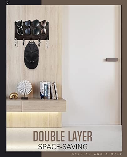 Emibele Sunglass Organizer Wall Key Holder,Decorative Wood Wall Organizer - Image 2