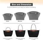 LOUKAYCCI Felt Purse Organizer Insert for Longchamp Le Pliage L Handbag Insert (Large,Gary) - Image 4