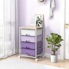 Utility Cart with 4 Drawers, Rolling Storage Cart with Drawers, Purple - Image 2
