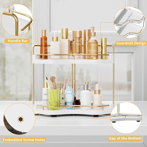 2-Tier Corner Bathroom Counter Organizer, Larger Size - Image 4