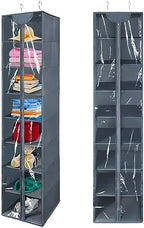 Libeder Hanging Closet Organizer, 8-Shelf Wardrobe Clothes Storage Organizer with Zipper,Hanging Shelves for Sweater,Shoes,Purse,Hats,Gray by Libeder
