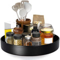 Metal Lazy Susan Organizer, 12 Inch Anti-Rust Turntable for Cabinet, Kitchen, Dining Table, Bathroom – Rotating Spice Rack, Spinner Storage, Round Carousel Organizer for Countertop Black by Unknown