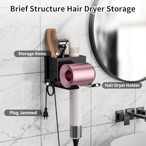 YSD Hair Dryer Holder Wall Mounted, Metal Hair Tool Organizer for Bathroom - Image 2