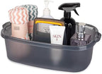 Large Cleaning Supplies Caddy Portable Shower Caddy Basket Clear Grey by JiatuA