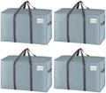 VENO 4 Pack Heavy Duty Moving Bags, Extra Large Storage Bags with Reinforced Handles & Strong Zippers, Foldable & Reusable Moving Box Alternative for Clothes & Dorm Storage by Veno