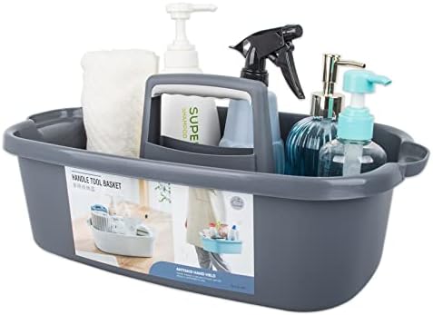 JiatuA Large Cleaning Supplies Caddy Portable Shower Caddy Basket Dark Gray by JiatuA
