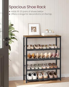 VASAGLE 5-Tier Shoe Rack, Adjustable, Freestanding - Image 4