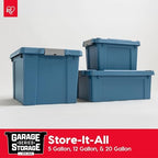 IRIS USA 4-Pack 12 Gal Heavy Duty Lockable Storage Totes with lids, Navy - Image 3