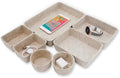 Welaxy 7pc Scandinavian Felt Desk Drawer Organizer Oatmeal Catchall Tray by Welaxy