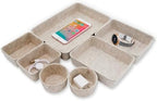 Welaxy 7pc Scandinavian Felt Desk Drawer Organizer Oatmeal Catchall Tray by Welaxy