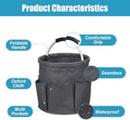 Qivine 17L Cleaning Caddy with Handle, Cleaning Supplies Organizer, Gray - Image 4