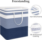 StorageRight Laundry Basket Hamper, 125L Collapsible Clothes Storage, Blue - Image 4