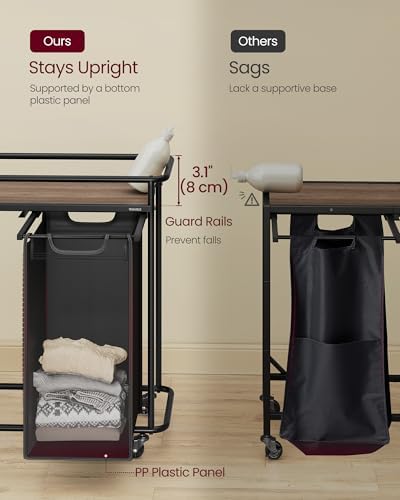 VASAGLE Laundry Sorter with Wheels, Portable Rolling Cart, 39.6 Gal.(150 L) - Image 4