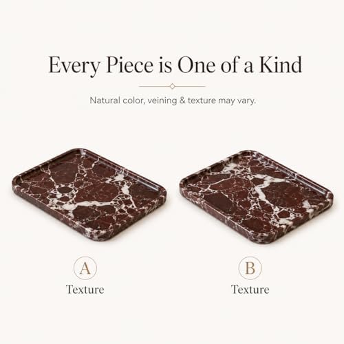Purple Red Marble Vanity Tray for Jewelry 9.84in - Image 2