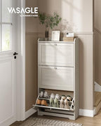 VASAGLE Shoe Storage Cabinet with 3 Flip Drawers, Slim, Holds 12‑20 Pairs - Image 3