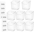 8-Pack Cabinet Door Organizer Adhesive, Hanging Storage Bins, Stick on Small Wall Basket, Makeup Organizer Caddy, Under Inside Cabinet Storage Container for Kitchen, Bathroom Organizer, Office, Dorm by Hiopeak