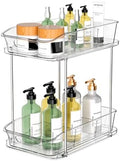 incostar 2 Tier Pull-Out Organizer for Bathroom Kitchen, Under Sink Storage with Dividers, Ideal for Cabinet, Cupboard Organization, Slide-Out Clear Storage, 1 Pack by INCOSTAR