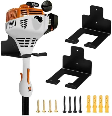 Wall-Mounted Weed Wacker Hanger, Garage Tool Organizer, 2 Pack black by Unknown
