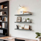 BAYKA Grey Floating Shelves 22.5in, Set of 3, Wall Mount Rustic Wood Shelf - Image 6