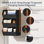 Hanging Closet Organizer Extra Large, Clothes Hanging Shelves for Closet with Divider, Collapsible Closet Storage System, Fabric Storage Bins for Home, Dorm, Rv, Sweaters, Handbags, Underwear, Sock - Image 4