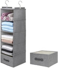 Large Hanging Sweater Organizer, Grey, 5 Shelf-1 d | Collapsible, 5-Shelf Hanging Closet Shelves, With Drawers, Washable by Unknown