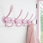 Dseap Coat Rack Wall Mounted - 5 Tri Hooks, Heavy Duty, Stainless Steel, Metal Coat Hook Rail for Coat Hat Towel Purse Robes Mudroom Bathroom Entryway, Pink - Image 4