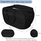 Upgraded 100L Extra Large Mesh Pop Up Laundry Hamper with Lid & Handles, XL Foldable Dirty Clothes Basket for Home Dorm Closet Storage, Portable Laundry Bin, Black. H - Image 3