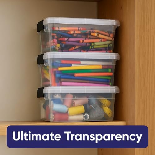 Superio 1.05 Quart Mini Clear Plastic Storage Container with Lid, Stackable Small Organizer Box for Crayons, Art Supplies, Beads, Sewing, Stationery & Food Storage, 36 Pack - Image 5