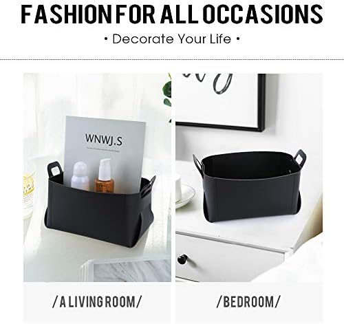 Leather Valet Tray, Jewelry Tray, Catchall Tray, Desktop Storage Organizer，Bedside Caddy for Men Key Wallet Watch Coin Phone Change,Candy Holder Sundries Tray,Convenient for Travel (Black) - Image 5