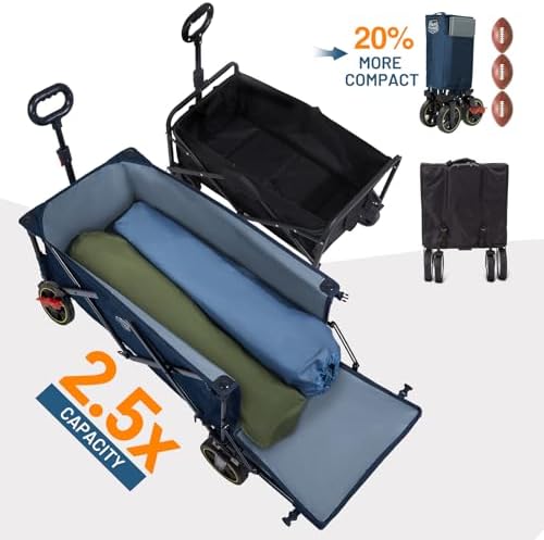 Timber Ridge 49" Extra Long Collapsible Folding Wagon with Tailgate&Brakes - Image 4