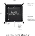 Lifetime Creations Personalized Groomsman Valet Tray - Custom Gifts for Groomsmen Proposal, Vegan Leather Catchall Wedding Gifts (Black, Bow Tie Design) - Image 5