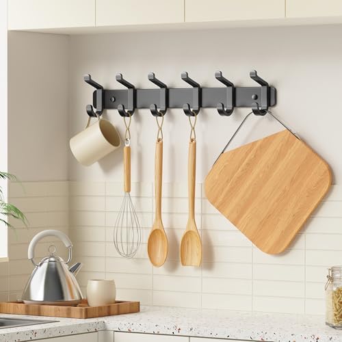 Coat Rack Wall Mount Heavy Duty, Wall Coat Hanger with Hooks, Black 1 Pack - Image 5