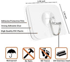 Latoxcaa Heavy Duty Adhesive Wall Hooks - Strong & Transparent, Hold up to 22lb, Waterproof & Reusable, Ideal for Kitchen, Bathroom, and Office (30 Pack) - Image 3