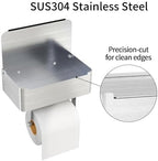 JUYSON Toilet Paper Holder, Toilet Paper Holder with Shelf, Brushed Nickel - Image 2