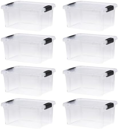 Superio 6.6 Quart Clear Plastic Storage Boxes with Lids, Stackable Organizer Containers, BPA-Free Storage Bins for Home, Office, School & Dorm, 8 Pack by Superio